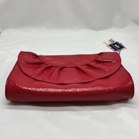 NWT Baekgaard Deja vu Leather Clutch or shoulder bag purse Rouge Ruffle coquette - Picture 6 of 14